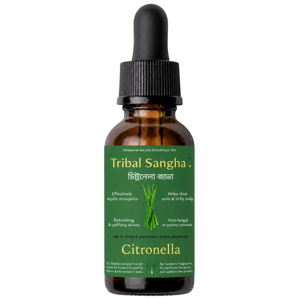 Java citronella essential oil bottle by Tribal Sangha