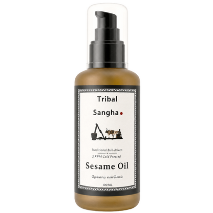 Stone pressed sesame baby oil bottle by Tribal Sangha